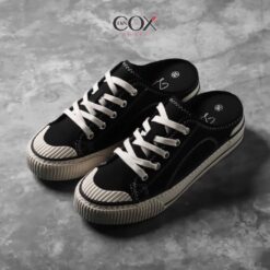 Giày Sục Đạp Gót Mules Vải Unisex DINCOX E10 BLACK