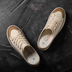 Giày Sục Đạp Gót Mules Vải Unisex DINCOX E10 WHITE
