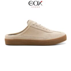Giày Sục Đạp Gót Mules Vải Sneaker Unisex DINCOX DC37 Lazy Mule Beige