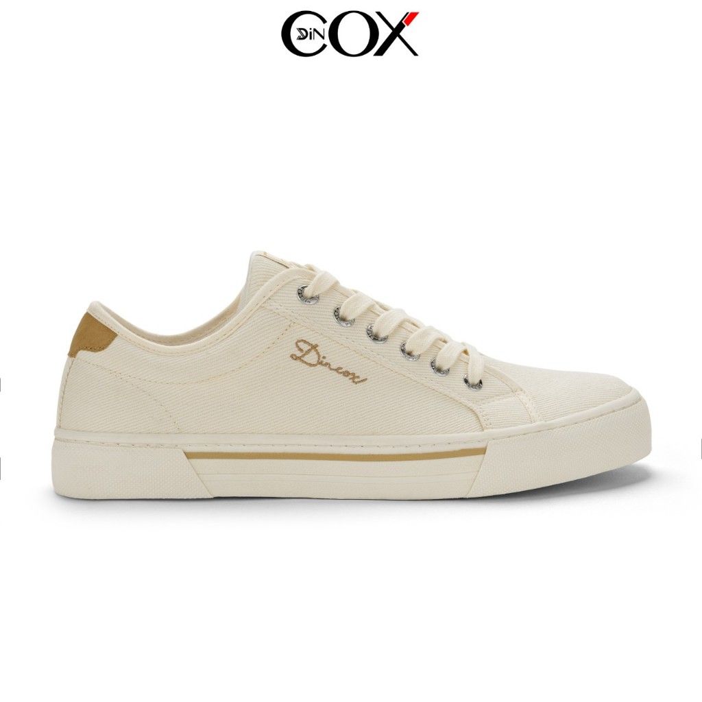 Giày Sneaker Vải Canvas Nam Nữ E12 Cream DINCOX