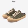 Giày Sục Đạp Gót Mules Vải Sneaker Unisex E10 Matcha DINCOX Tăng Chiều Cao 4cm